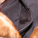 FENDI Mamma Baguette Shoulder Bag Harako leather Brown Silver Auth 189060A-24