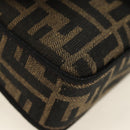 FENDI Chain Zucca Canvas Mamma Baguette Bag 2way Brown Black Auth 189061SV-16