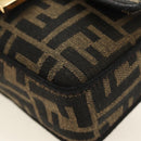 FENDI Chain Zucca Canvas Mamma Baguette Bag 2way Brown Black Auth 189061SV-17