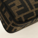 FENDI Chain Zucca Canvas Mamma Baguette Bag 2way Brown Black Auth 189061SV-18