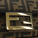 FENDI Chain Zucca Canvas Mamma Baguette Bag 2way Brown Black Auth 189061SV-20