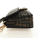 FENDI Chain Zucca Canvas Mamma Baguette Bag 2way Brown Black Auth 189061SV-3