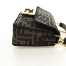FENDI Chain Zucca Canvas Mamma Baguette Bag 2way Brown Black Auth 189061SV-4