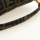 FENDI Chain Zucca Canvas Mamma Baguette Bag 2way Brown Black Auth 189061SV-7