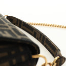FENDI Chain Zucca Canvas Mamma Baguette Bag 2way Brown Black Auth 189061SV-14
