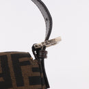 FENDI Zucca Canvas Mamma Baguette Shoulder Bag Black Brown Auth 189064V-14