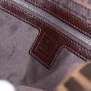 FENDI Zucca Canvas Mamma Baguette Shoulder Bag Black Brown Auth 189064V-18