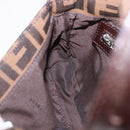 FENDI Zucca Canvas Mamma Baguette Shoulder Bag Black Brown Auth 189064V-20