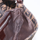 FENDI Zucca Canvas Mamma Baguette Shoulder Bag Black Brown Auth 189064V-21