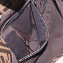 FENDI Zucca Canvas Mamma Baguette Shoulder Bag Black Brown Auth 189064V-23