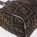 FENDI Zucca Canvas Hand Bag Black Brown Auth 189065-9