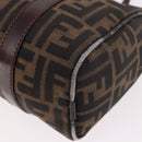FENDI Zucca Canvas Hand Bag Black Brown Auth 189065-14