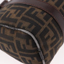 FENDI Zucca Canvas Hand Bag Black Brown Auth 189065-15
