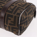 FENDI Zucca Canvas Hand Bag Black Brown Auth 189065-16