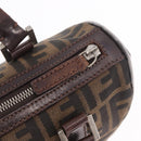 FENDI Zucca Canvas Hand Bag Black Brown Auth 189065-10