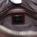 FENDI Zucca Canvas Hand Bag Black Brown Auth 189065-17