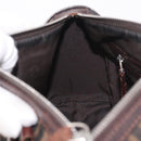 FENDI Zucca Canvas Hand Bag Black Brown Auth 189065-19