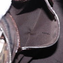 FENDI Zucca Canvas Hand Bag Black Brown Auth 189065-21