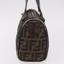 FENDI Zucca Canvas Hand Bag Black Brown Auth 189065-3
