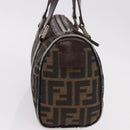 FENDI Zucca Canvas Hand Bag Black Brown Auth 189065-4