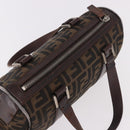 FENDI Zucca Canvas Hand Bag Black Brown Auth 189065-6