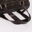 FENDI Zucca Canvas Hand Bag Black Brown Auth 189065-7