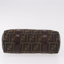 FENDI Zucca Canvas Hand Bag Black Brown Auth 189065-5
