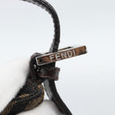 FENDI Zucca Canvas Mamma Baguette Shoulder Bag Black Brown Auth 189068V-10