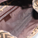 FENDI Zucca Canvas Mamma Baguette Shoulder Bag Black Brown Auth 189068V-11