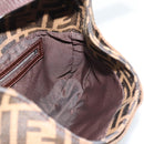 FENDI Zucca Canvas Mamma Baguette Shoulder Bag Black Brown Auth 189068V-18