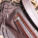 FENDI Zucca Canvas Mamma Baguette Shoulder Bag Black Brown Auth 189068V-20
