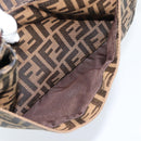 FENDI Zucca Canvas Mamma Baguette Shoulder Bag Black Brown Auth 189068V-22