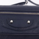 BALENCIAGA Classic Envelope Shoulder Bag Leather Navy Silver 319376 Auth 189069V-17