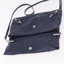 BALENCIAGA Classic Envelope Shoulder Bag Leather Navy Silver 319376 Auth 189069V-19
