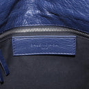 BALENCIAGA Classic Envelope Shoulder Bag Leather Navy Silver 319376 Auth 189069V-20