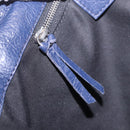 BALENCIAGA Classic Envelope Shoulder Bag Leather Navy Silver 319376 Auth 189069V-24
