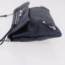 BALENCIAGA Classic Envelope Shoulder Bag Leather Navy Silver 319376 Auth 189069V-4