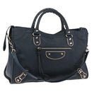 BALENCIAGA Classic Metallic Edge City Leather 2way Green 115748 Auth 189070SM-1