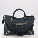 BALENCIAGA Classic Metallic Edge City Leather 2way Green 115748 Auth 189070SM-12