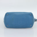 CHANEL Matelasse Chain Shoulder Bag Leather 2way Blue Silver CC Auth 189071M-5