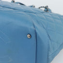 CHANEL Matelasse Chain Shoulder Bag Leather 2way Blue Silver CC Auth 189071M-18