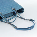 CHANEL Matelasse Chain Shoulder Bag Leather 2way Blue Silver CC Auth 189071M-8