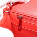 CHANEL Mini Matelasse 17 Chain Bag Lamb Skin Red Silver CC Auth 189072SM-24