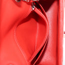 CHANEL Mini Matelasse 17 Chain Bag Lamb Skin Red Silver CC Auth 189072SM-25