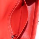 CHANEL Mini Matelasse 17 Chain Bag Lamb Skin Red Silver CC Auth 189072SM-26