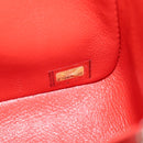 CHANEL Mini Matelasse 17 Chain Bag Lamb Skin Red Silver CC Auth 189072SM-11