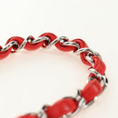 CHANEL Mini Matelasse 17 Chain Bag Lamb Skin Red Silver CC Auth 189072SM-15