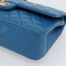 CHANEL Matelasse 25 Chain Shoulder Bag Caviar Skin Blue Gold CC Auth 189073SM-10
