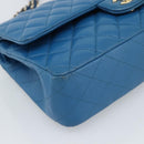 CHANEL Matelasse 25 Chain Shoulder Bag Caviar Skin Blue Gold CC Auth 189073SM-11