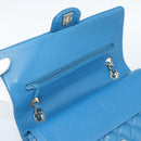 CHANEL Matelasse 25 Chain Shoulder Bag Caviar Skin Blue Gold CC Auth 189073SM-14